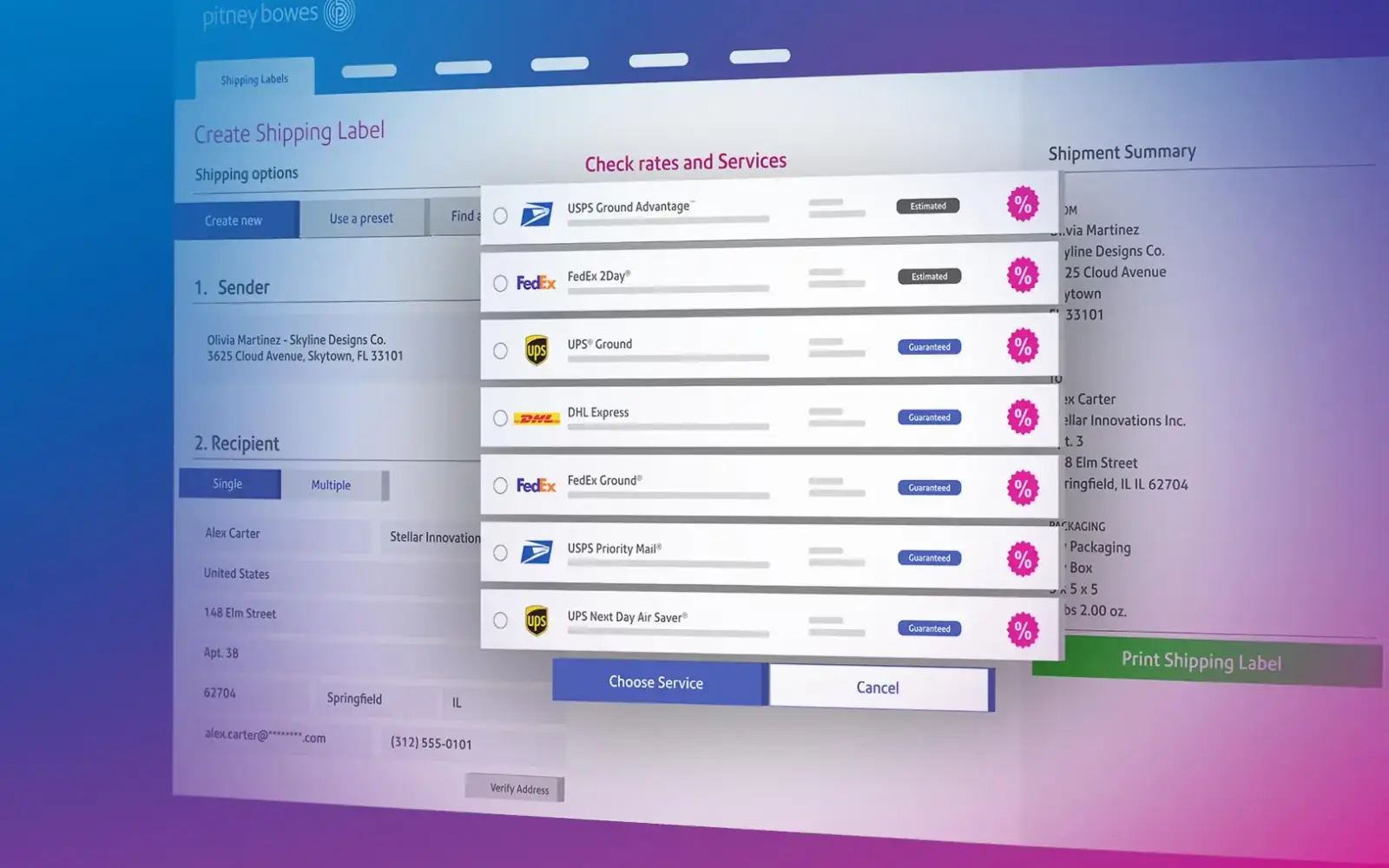 Pitney Bowes shipping and mailing technology