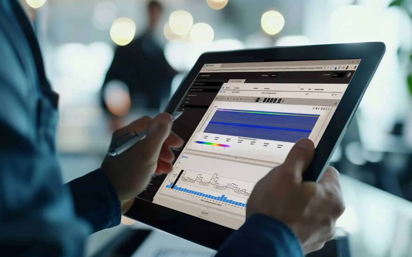 PROGNOST condition monitoring dashboard displayed on a tablet