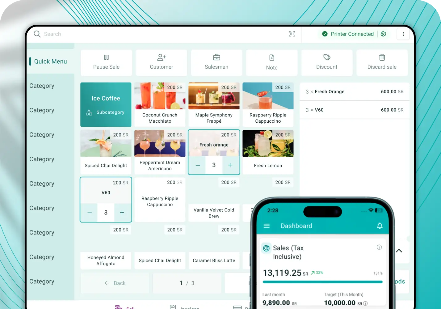Rewaa retail platform showing inventory and sales management